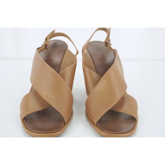 Tory Burch Gabrielle Cross Ankle Strap Slingback Wedge Sandal Size 9 New $350 - Picture 3 of 11